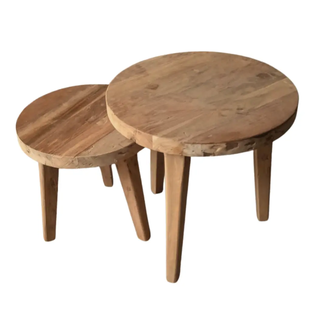 NAYA - lot de deux table en teck
