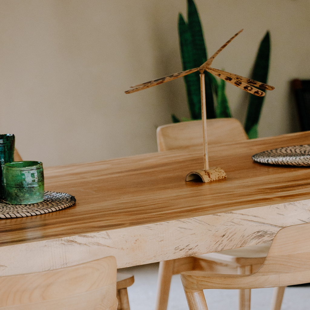 LIBELLULE - Sculpture en bambou sur pied