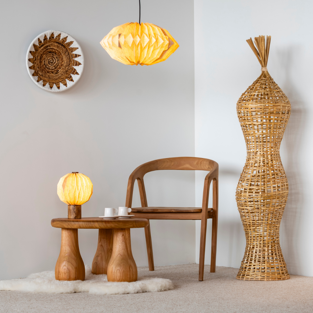 PALM TREE M - objet décoratif tressé en bambou