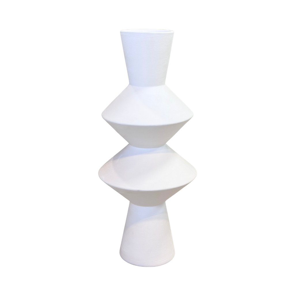 RIVAGE - Petit vase en terre cuite blanc M2