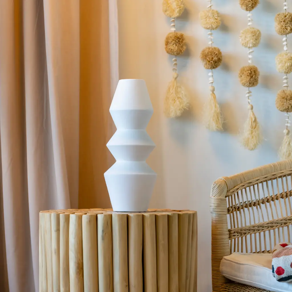 ECUME - Petit vase en terre cuite blanc M3