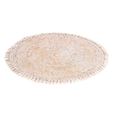 SET DE TABLE EN ROTIN ET COQUILLAGES CAURI BLANC D40xH1cm