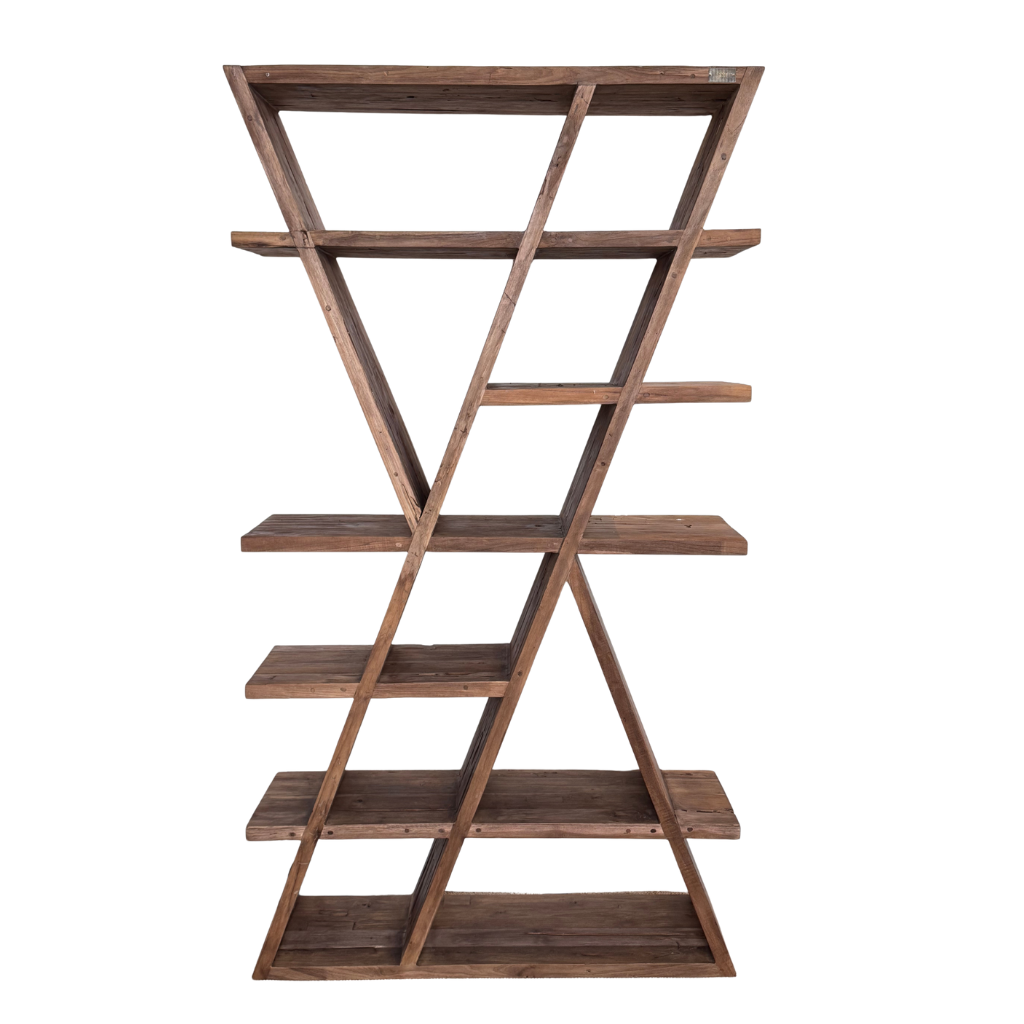 WANDA - Etagère en teck recyclé géométrique
