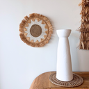 STAR - Déco mural rond étoile raphia nat & blanc