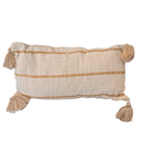 VANILLE - Coussin rectangle beige et rayure