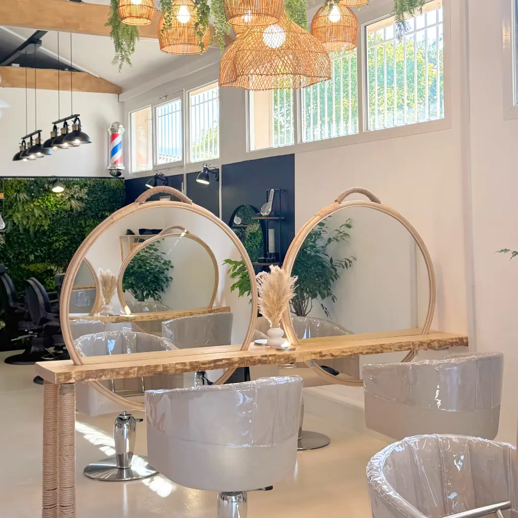 Pueblo XL- Miroir rond en rotin
