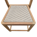 AMBIA - Chaise haute de bar en teck et corde naturel