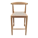AMBIA - Chaise haute de bar en teck et corde naturel
