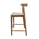 AMBIA - Chaise haute de bar en teck et corde naturel