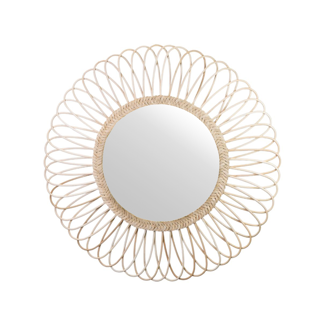 DAISY XL- Miroir en rotin  D100 Taille XL
