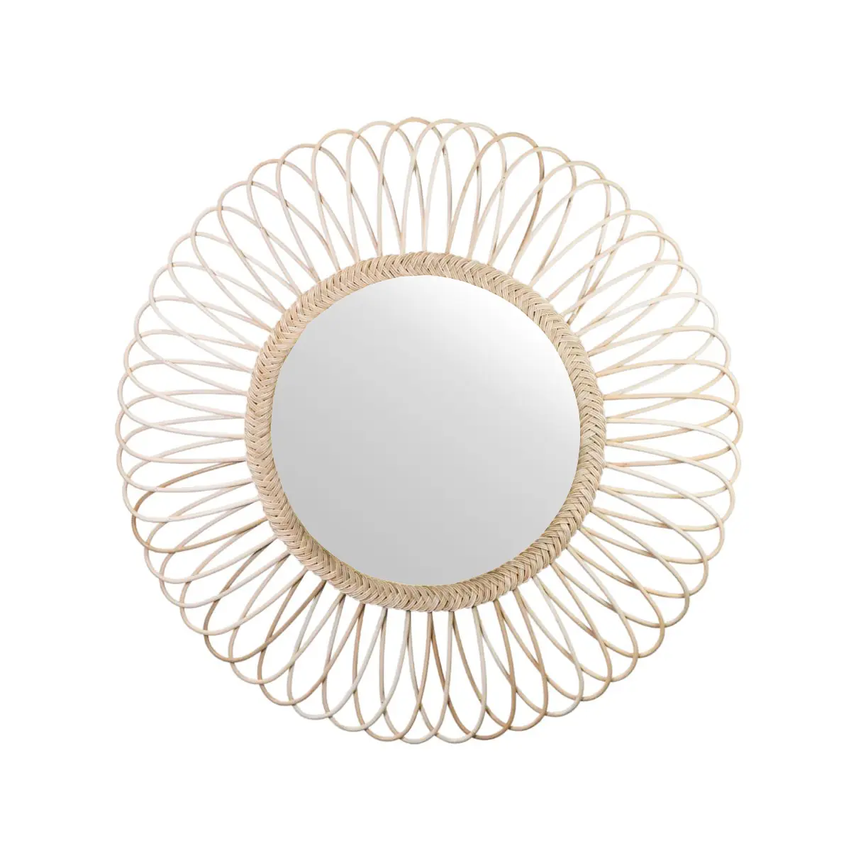 DAISY XL- Miroir en rotin  D100 Taille XL