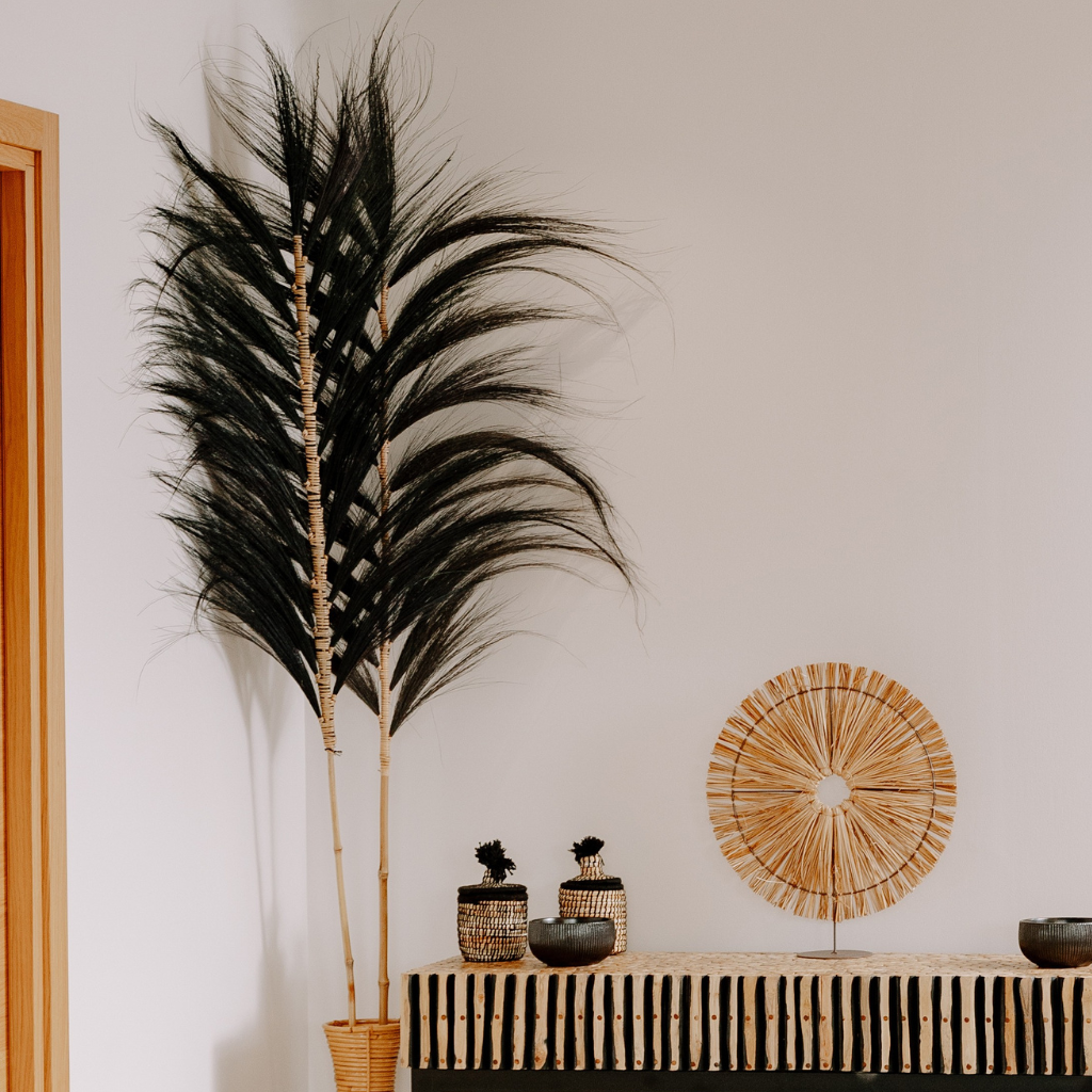 Feuille de rayung et tige bambou  NOIR