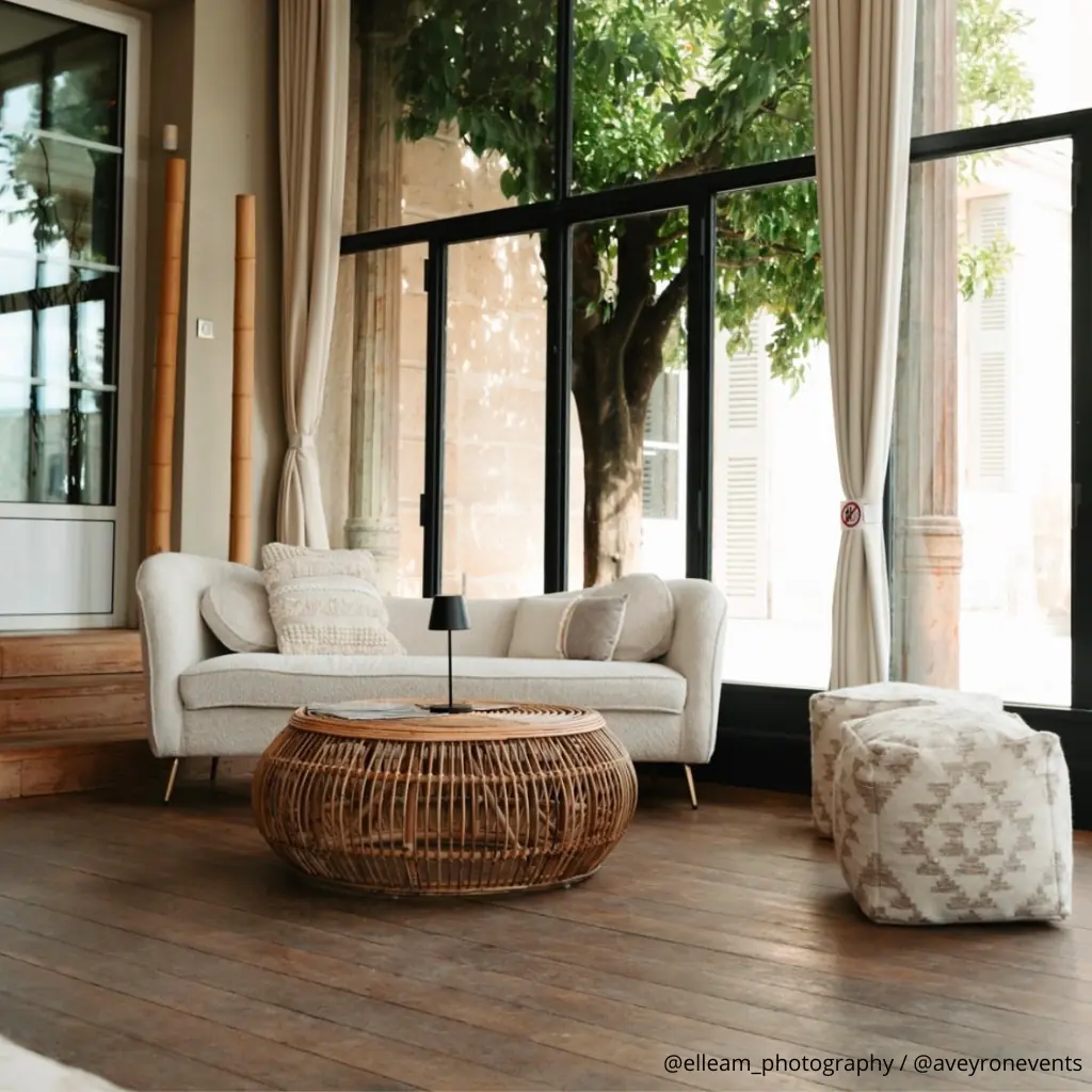 POP - Table basse ronde en rotin