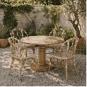 JANETTE - Chaise bistrot blanche en rotin naturel et rotin synthétique
