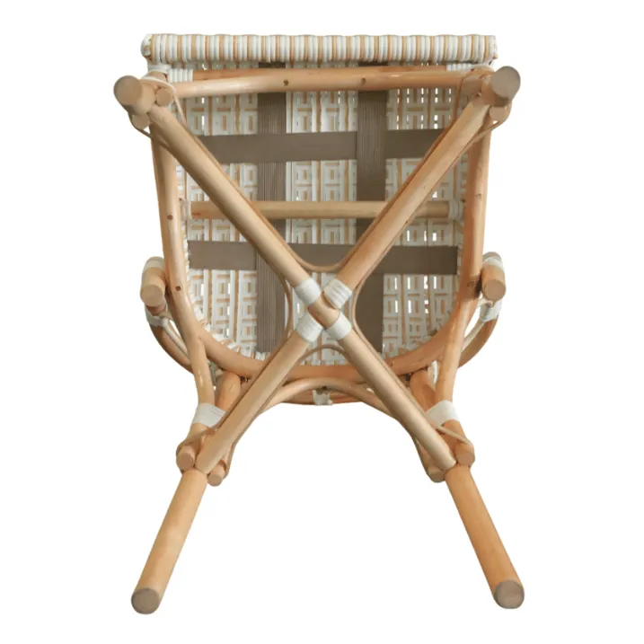 JANETTE - Chaise bistrot blanche en rotin naturel et rotin synthétique