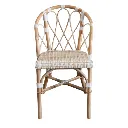 JANETTE - Chaise bistrot blanche en rotin naturel et rotin synthétique - CHR