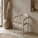 RITA - Chaise en bois de teck naturel et blanchi