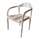 RITA - Chaise en bois de teck naturel et blanchi pour restaurants
