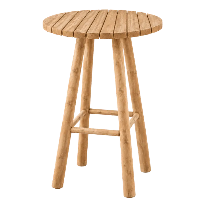 GABY - Table haute / mange debout en bois de teck