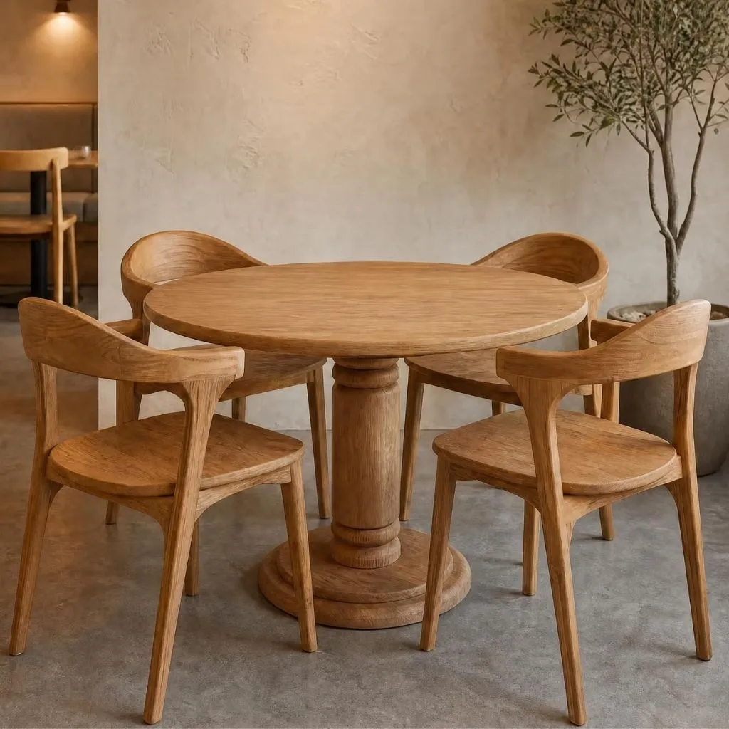 BLOOM - Table ronde en teck