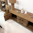 ACHILLE - Buffet TV en teck recyclé 165X45X60