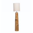 AGATHE - Lampe à poser en teck et abat-jour en lin H121cm