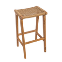 ANDA - Tabouret de bar en teck et corde synthétique L40*l35*H70cm