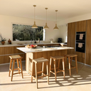 ANDA - Tabouret de bar en teck et corde synthétique L40*l35*H70cm