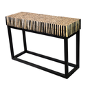 BAZIL - Console en branche teck et pieds fer noir L120*l40*H80cm