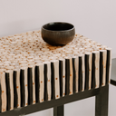 BAZIL - Console en branche teck et pieds fer noir L120*l40*H80cm