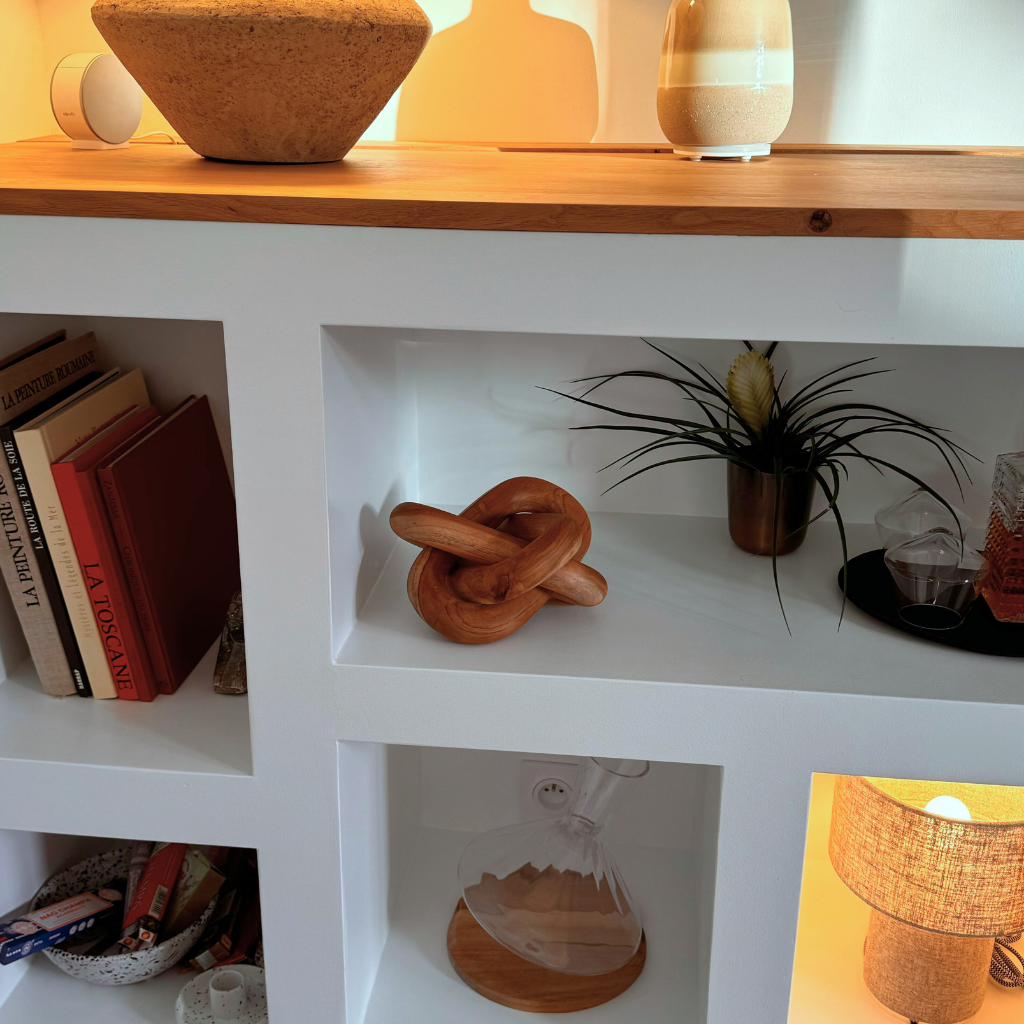 CARRA - objet décoratif en teck 20*12cm