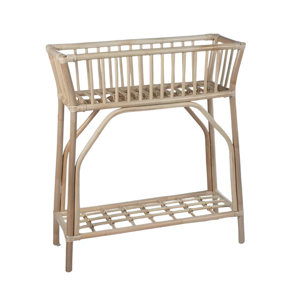 CHARLOTTE - Jardinière en rotin L65xl24xH74cm