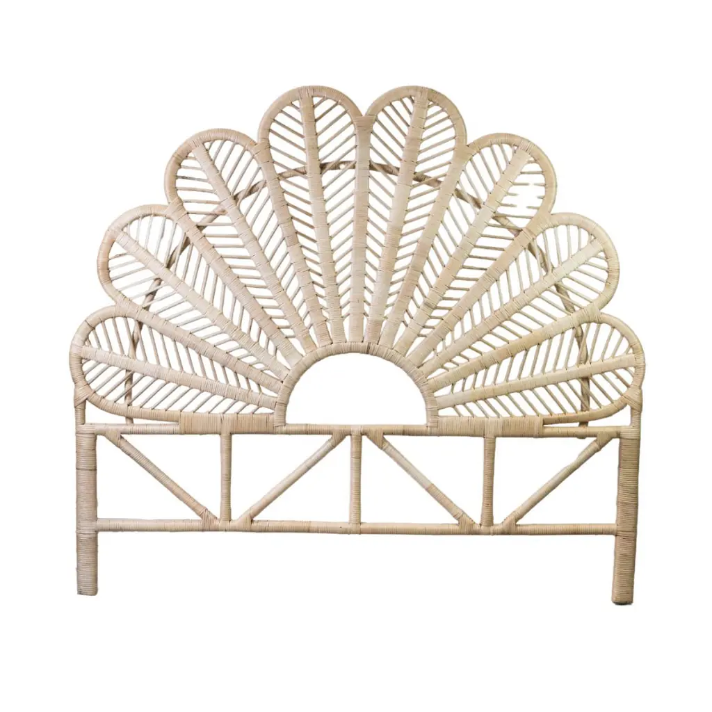 DALIA - Tête de lit en rotin en forme de fleur L160 L6 h144cm