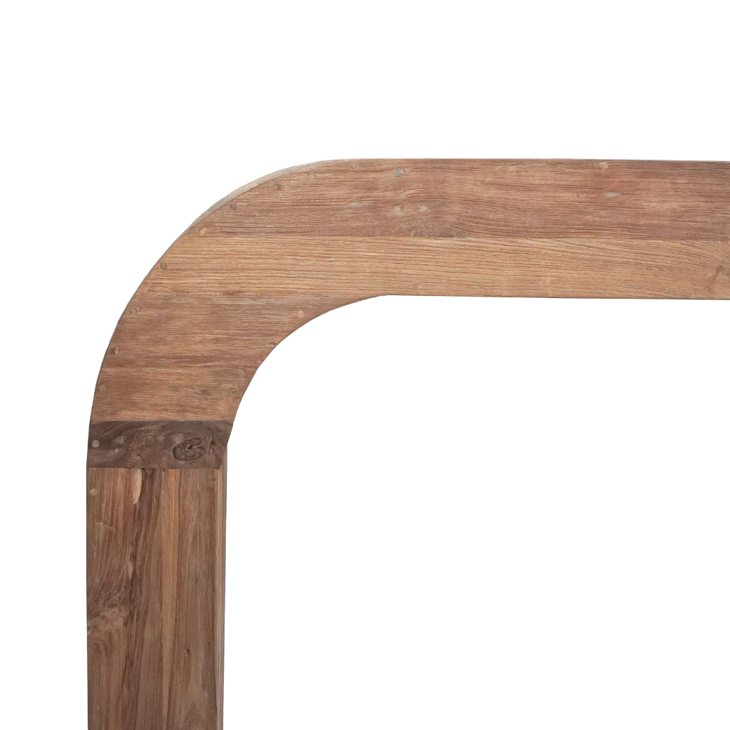 DOM - Comptoir arrondi en teck recyclé - 180x40x100cm