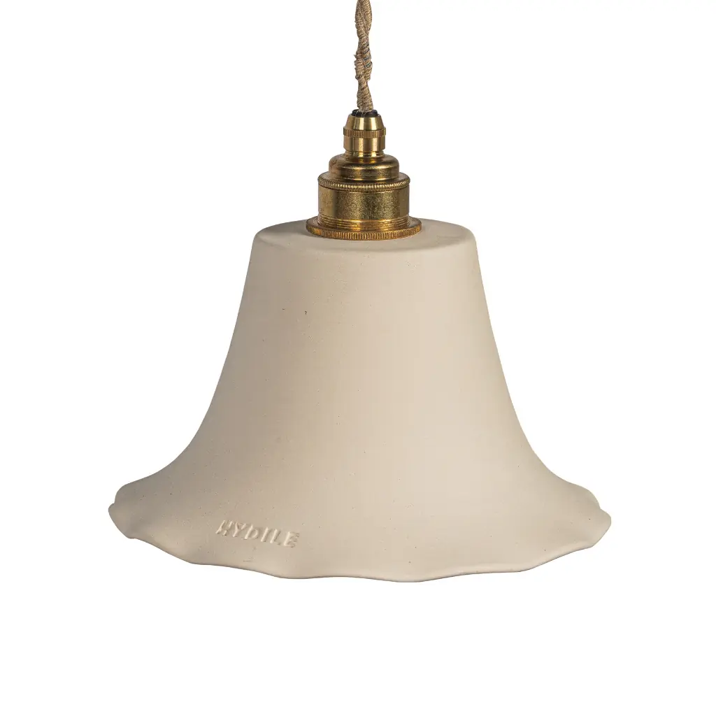 ELODIE - Suspension dentelée en terre cuite blanche D21cmxH15cm