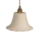 ELODIE - Suspension dentelée en terre cuite blanche D21cmxH15cm