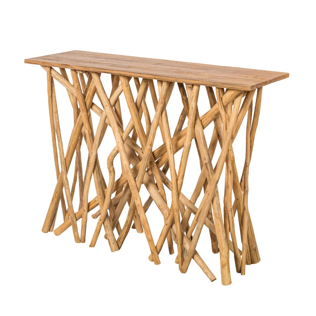 ENORA - Console en branches de teck L120*l40*H90cm
