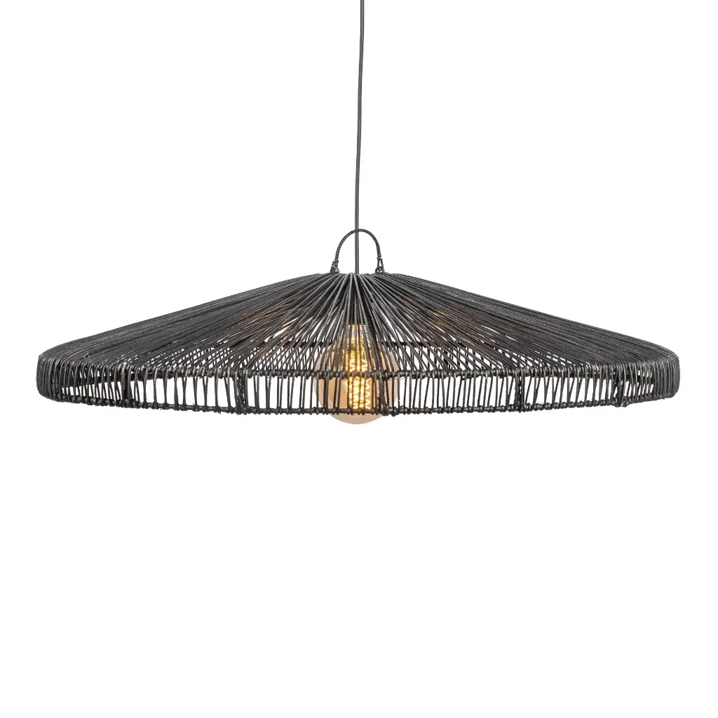 ESSO - Suspension en rotin noir D90H18cm