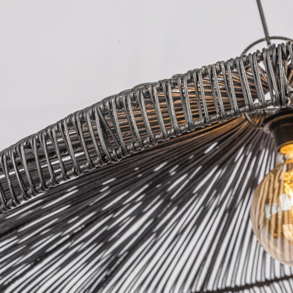 ESSO - Suspension en rotin noir D90H18cm