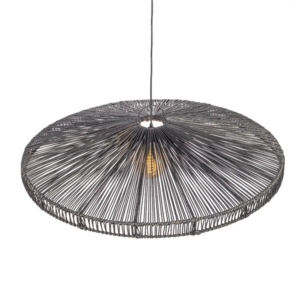 ESSO - Suspension en rotin noir D90H18cm