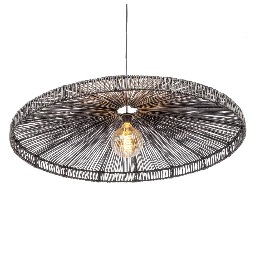 ESSO - Suspension en rotin noir D90H18cm