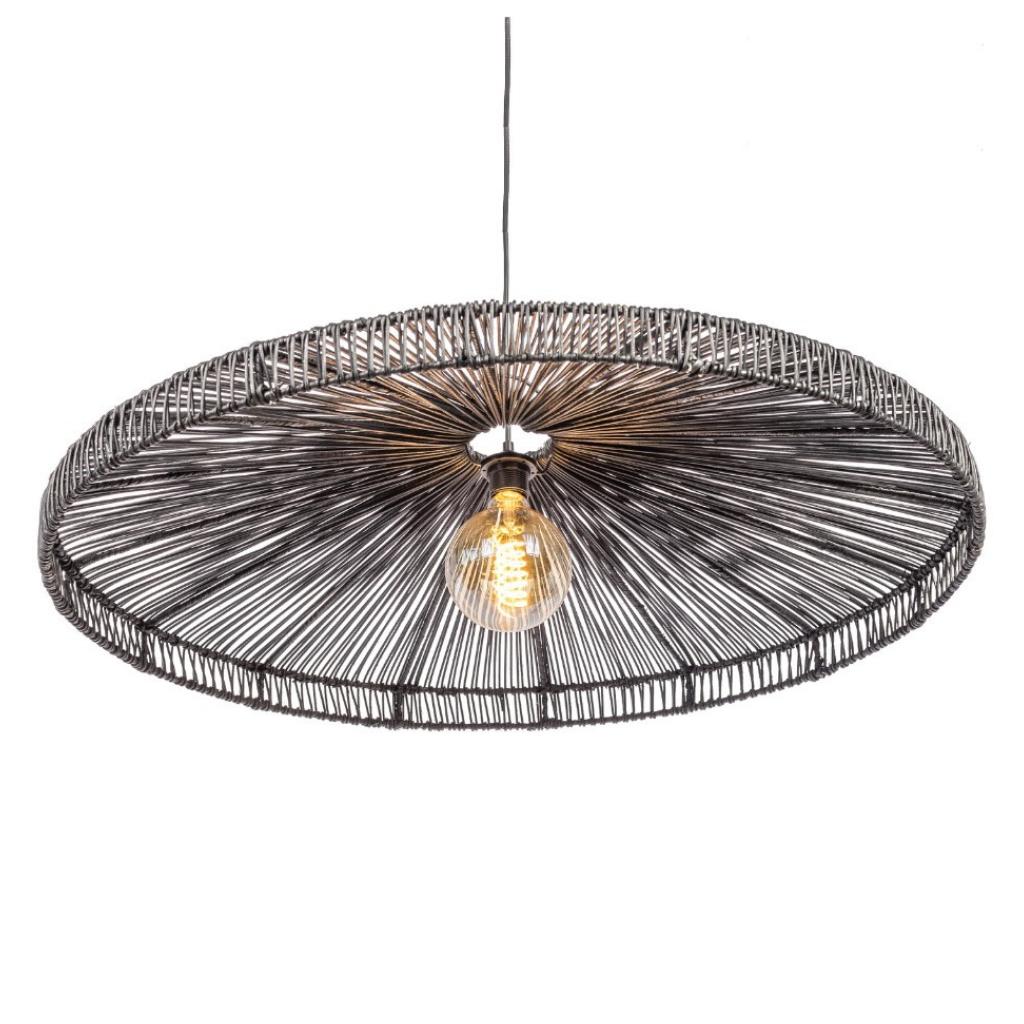 ESSO - Suspension en rotin noir D90H18cm