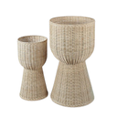 FLORENCE - Lot de 2 grands cache
 pots sur pied en rotin D35H60, D45H80