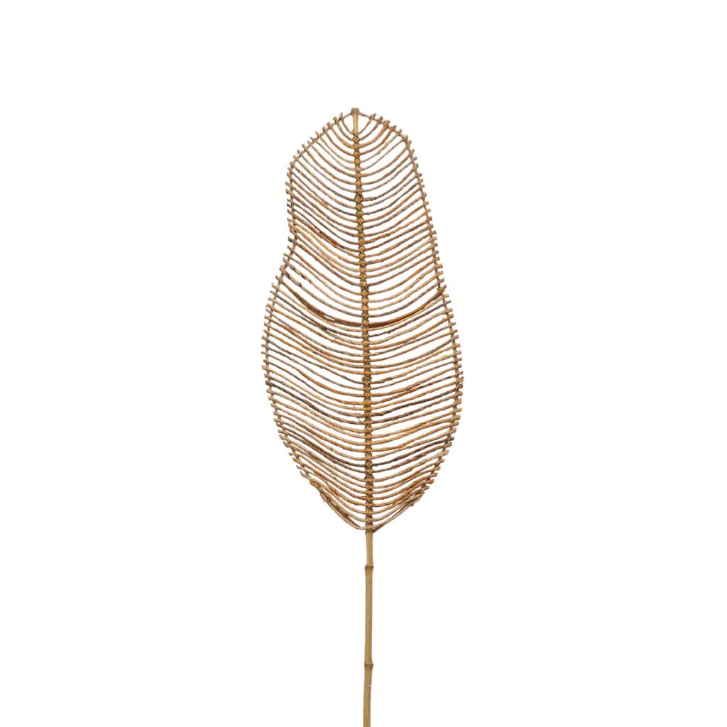 FOLIA - Feuille tressée de bananier et tige en bambou H180*L30cm