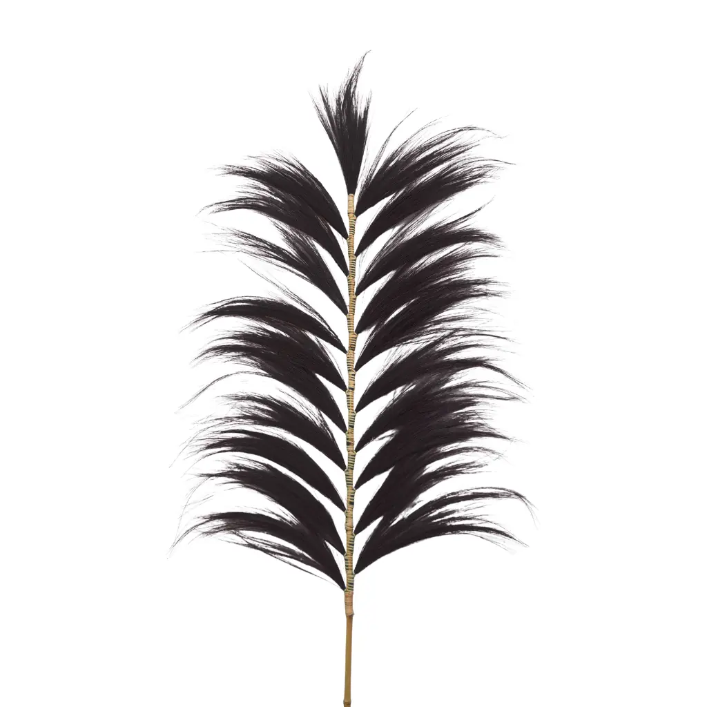Feuille de rayung et tige bambou L70xl1xh215cm NOIR