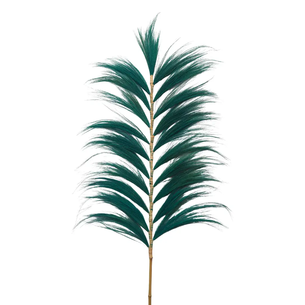Feuille de rayung et tige bambou L70xl1xh215cm VERT