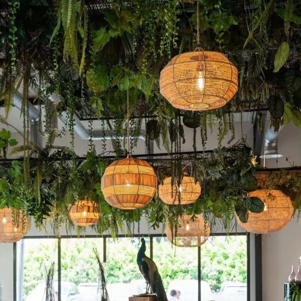 GLOBE - suspension en raphia D80 H65cm
