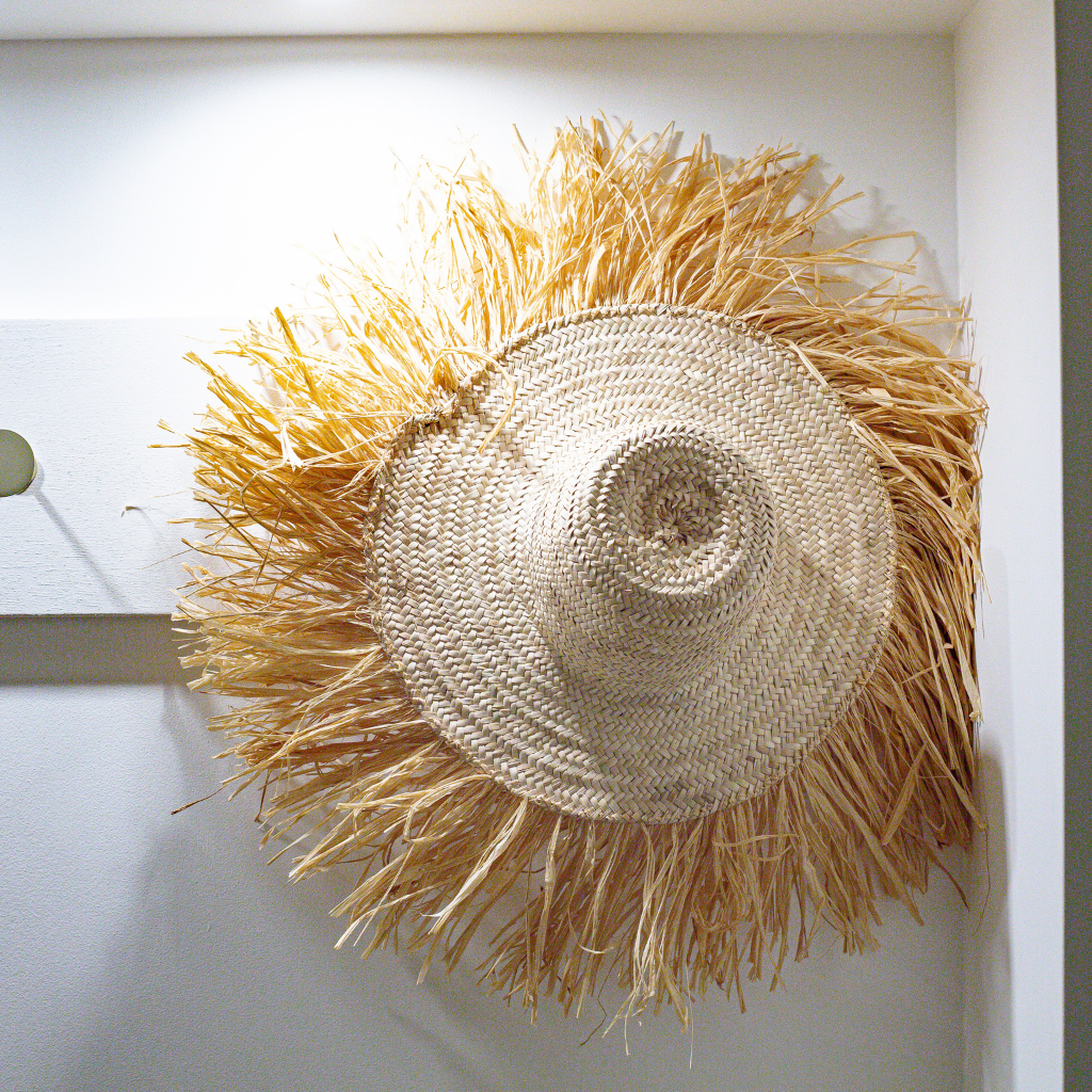 GOOD - Chapeau décoratif en raphia D70 H15cm