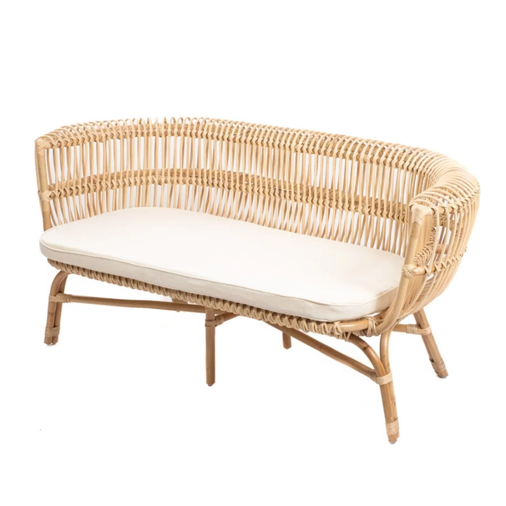 HAVANA - Banquette en rotin avec coussin L150*l75*h74