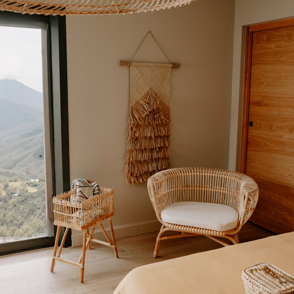 HAVANA - Banquette en rotin avec coussin L150*l75*h74